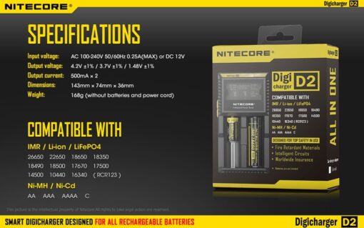 Sạc Pin NITECORE Digicharger D2 08