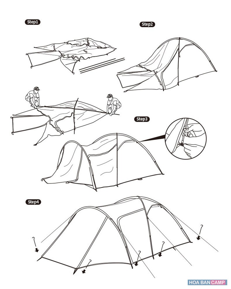 Lều 3 Người NatureHike NH19G001-Y | Knight 3 UPF 50+