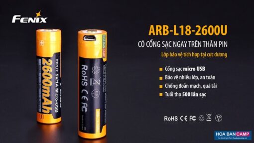 Pin sạc Fenix 18650 ARB L18 2600U mAh 5