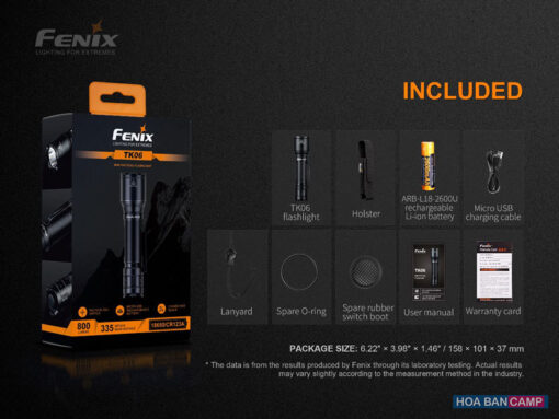 Đèn Pin Fenix TK06 - 800 Lumens