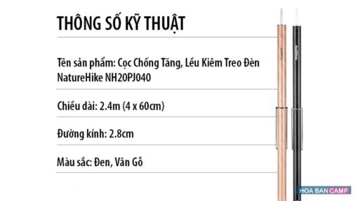 Cọc Chống Tăng, Lều Kiêm Treo Đèn NatureHike NH20PJ040