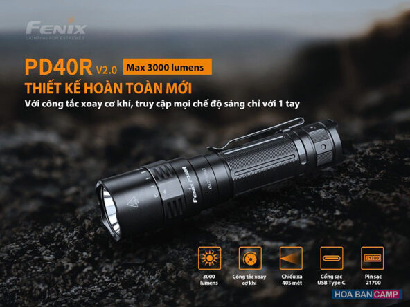 Den Pin Fenix PD40R V2 3000 Lumens 07