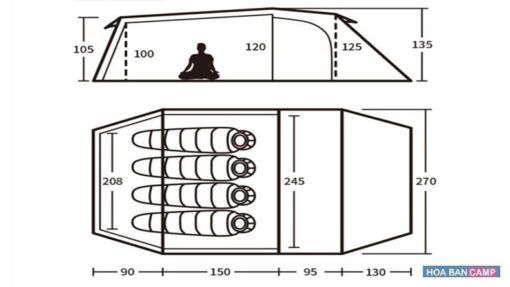 Lều 4 Người NatureHike Opalus NH19L004-B
