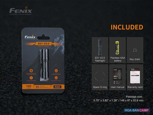 en Pin Fenix E01 V2 AAA 100 Lumens 12