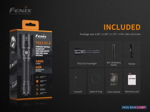 n Pin Fenix TK22 V2 Tactical 1600 Lumens 09