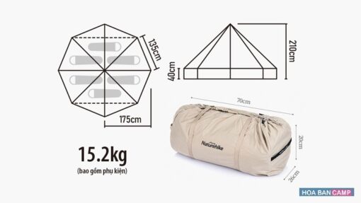 Lều Glamping 4-6 Người NatureHike Brighten NH20ZP004