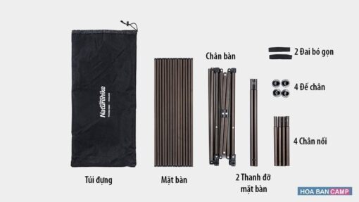 Bàn Hợp Kim Gấp Gọn FT09 NatureHike NH20JJ023 có khả năng thay đổi chiều cao từ 50cm lên 70cm, vô cùng đa năng trong các hoạt động cắm trại, dã ngoại.