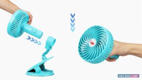 Quạt Tích Điện Kẹp Bàn, Cầm Tay F10