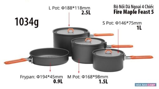 Bộ Nồi Dã Ngoại 4 Chiếc | Fire Maple Feast 5