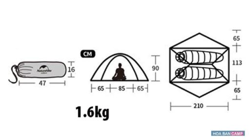 Lều 2 Người NatureHike VIK Series NH19ZP003-1