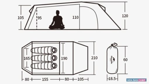 Lều 3 Người NatureHike Opalus NH17L001-L