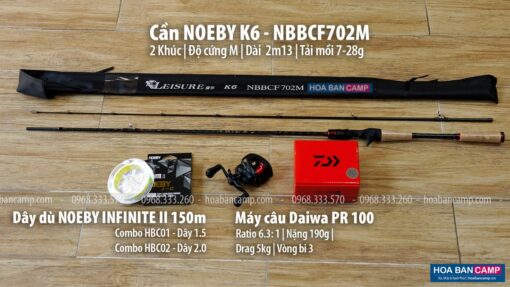 Combo can may ngang Noeby K6 Daiwa PR100