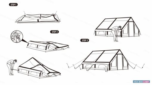 Leu gia dinh Glamping Air-Pole 120 NatureHike NH20ZP010