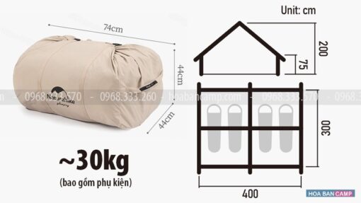 Leu gia dinh Glamping Air-Pole 120 NatureHike NH20ZP010