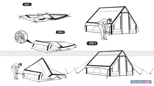 Leu gia dinh Glamping Air-Pole 6-3 NatureHike NH20ZP009