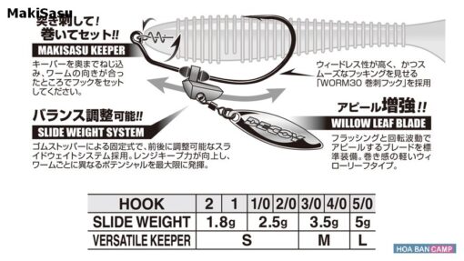 Luoi Worm Hook Decoy MakiSasu Blade 2 pcs