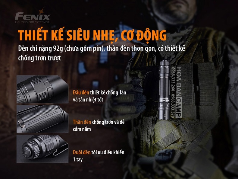 Den Pin Fenix PD36 Tactical - 3000 Lumens