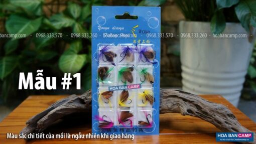 Vỉ 12 Mồi Fly Câu Mương, Thiểu, Rô Phi