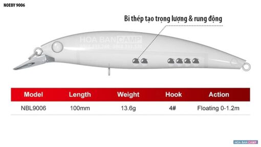 Mồi Minnow Noeby 9006 | 100mm/14g