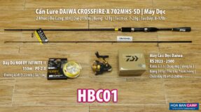 Combo Cần Máy Dọc Daiwa Crossfire-X, RS 2023, NOEBY 150m