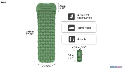 Đệm Hơi TPU Siêu Nhẹ Kèm Gối NatureHike FC-12